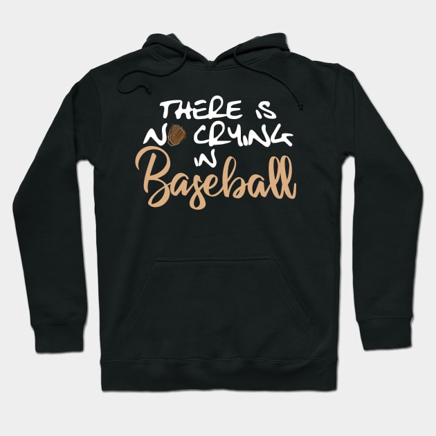 No Crying in Baseball, Glove White Hoodie by Lusy